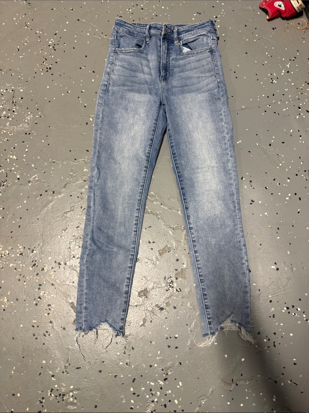 American Eagle Outfitters Light Wash High-Rise Cropped Straight Jeans